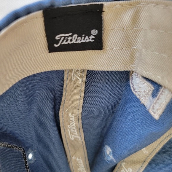 Titleist FootJoy FJ Golf Strapback Hat Cap Logo Blue Tan Adjustable Men - Picture 8 of 10